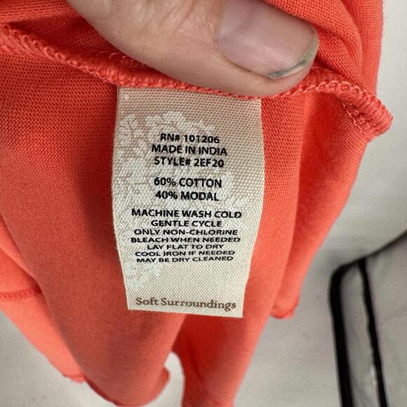 Soft Surroundings dress large L orange maxi sleeveless modal beachy summer work - Picture 4 of 5